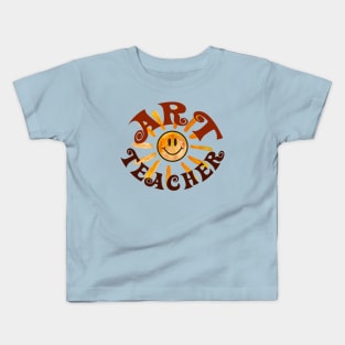 Art Teacher Happy Face Sunshine Gift Kids T-Shirt